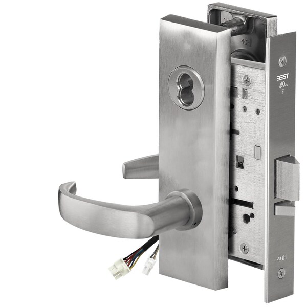 Best Fail Secure, 24V, Electrified Mortise Lock, 14 Lever, M Escutcheon, Satin Chrome 45HW7DEU14M626 - main